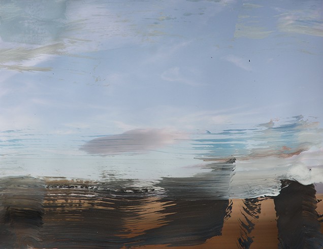 „Breezy Plane“, Fotomalerei, Acryl auf Fine Arts Inkjet Pigment Print, Unikat, 35 x 48 cm, 2015